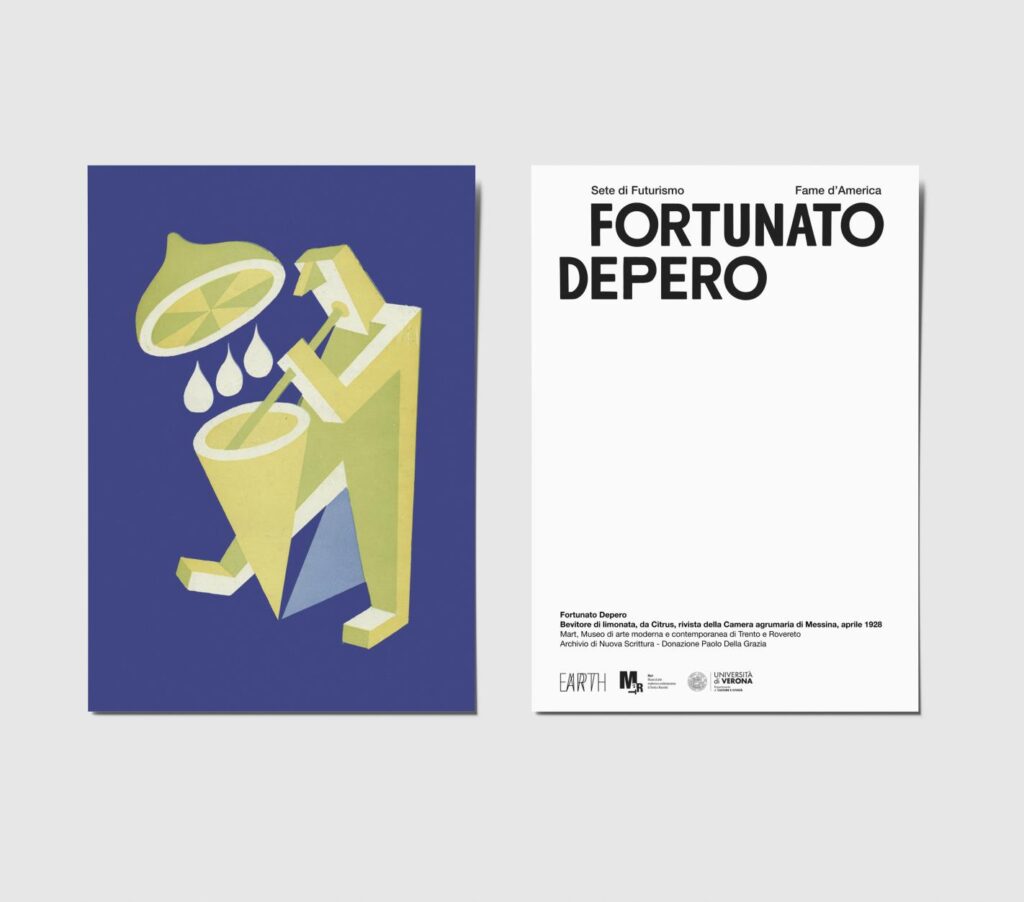 Cartolina FORTUNATO DEPERO. Sete di Futurismo, fame d’America